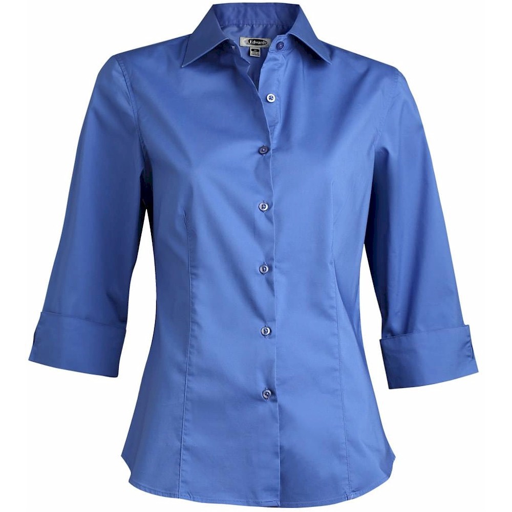 Edwards 3/4 Sleeve Stretch Brroadcloth Blouse